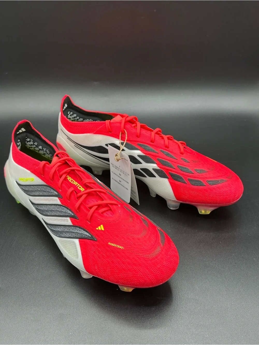 Adidas Predator 26 Elite FG Cleats ‘Lucid Red Black White’ JS0433 Men’s Size 8